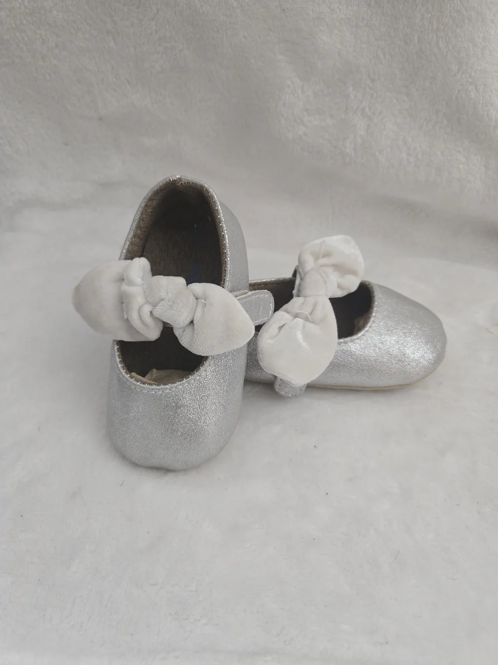 Kids Black Mary Jane Shoe and Silver Bow Ballet Flat Set Shoe  Bunle Size 3